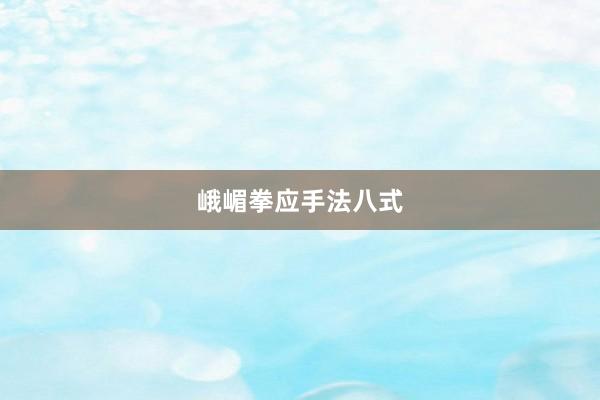 峨嵋拳应手法八式
